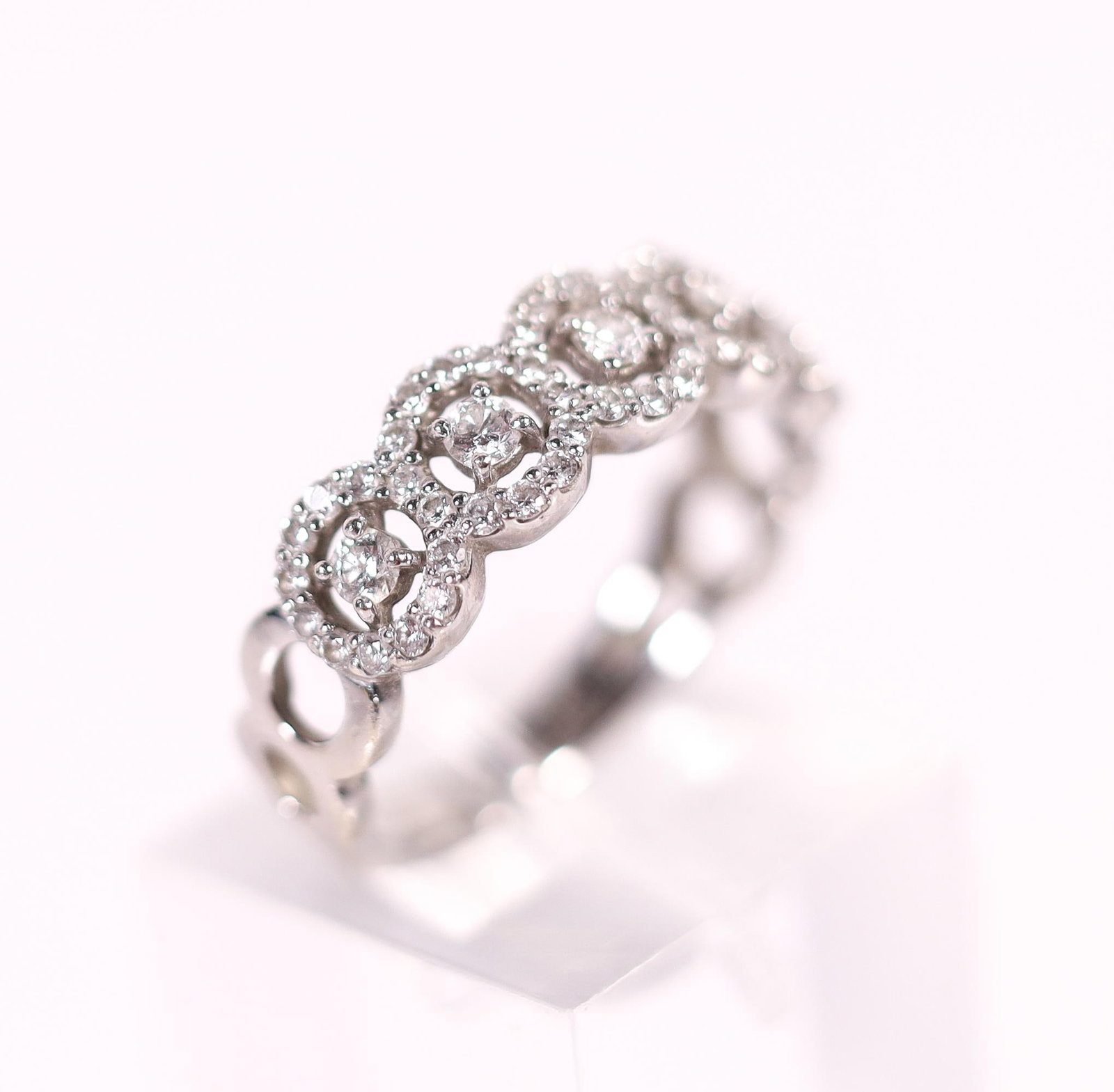 950PT ELEGANT ETERNITY BAND DIAMOND RING, 6.25 (1 of 5)