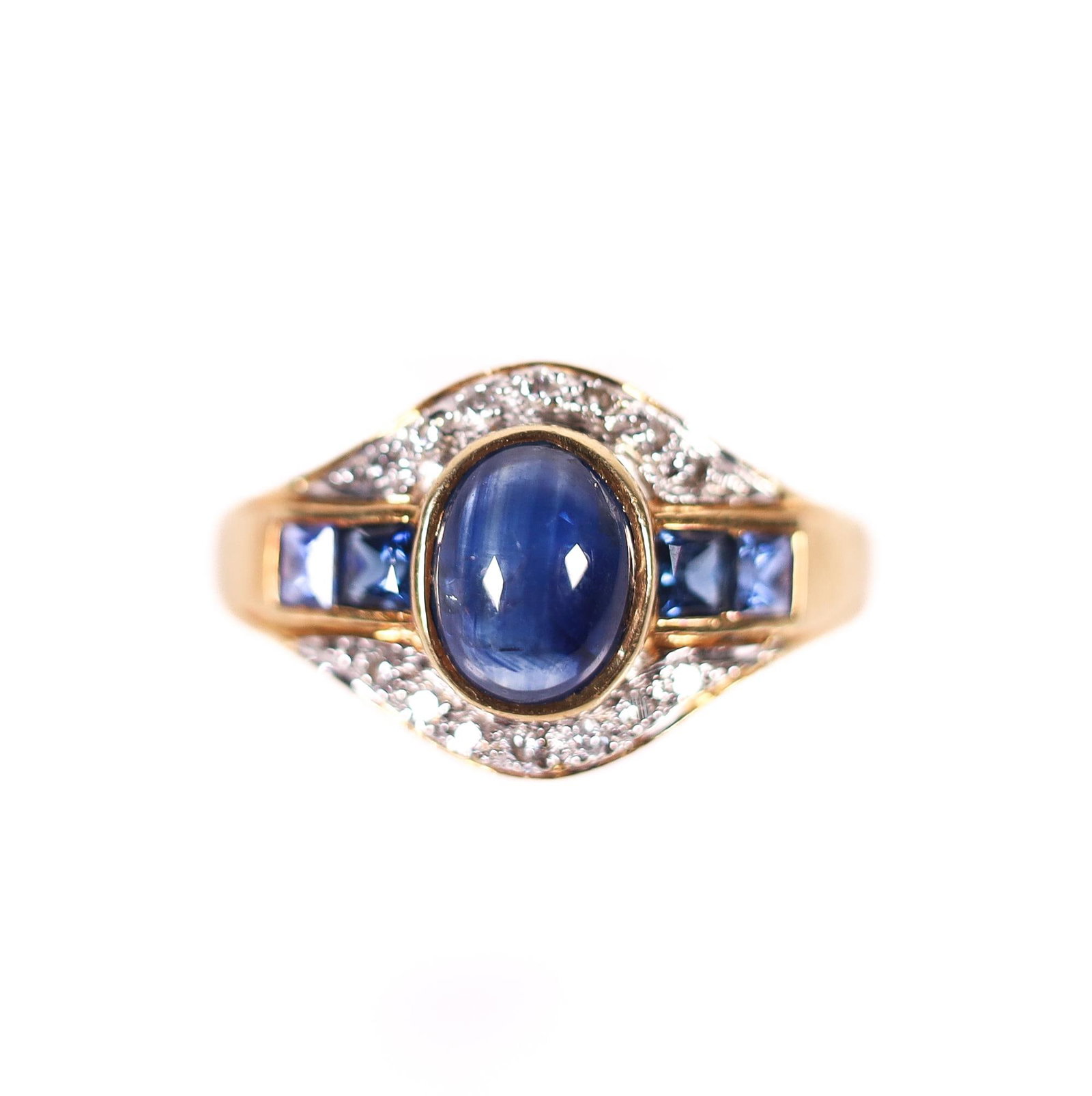 18KYG SAPPHIRE DIAMOND RING, 7 (1 of 5)