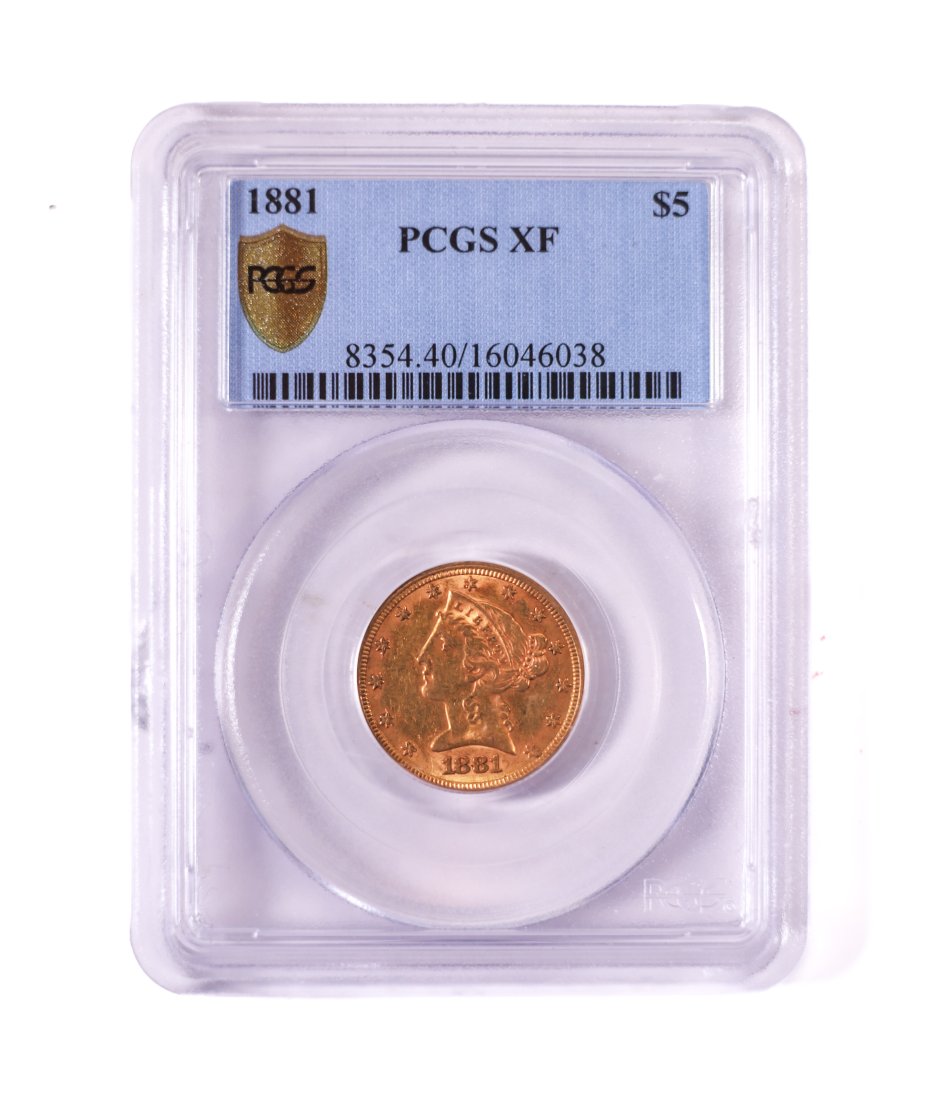 1881 $5 GOLD LIBERTY COIN PCGS XF (1 of 2)