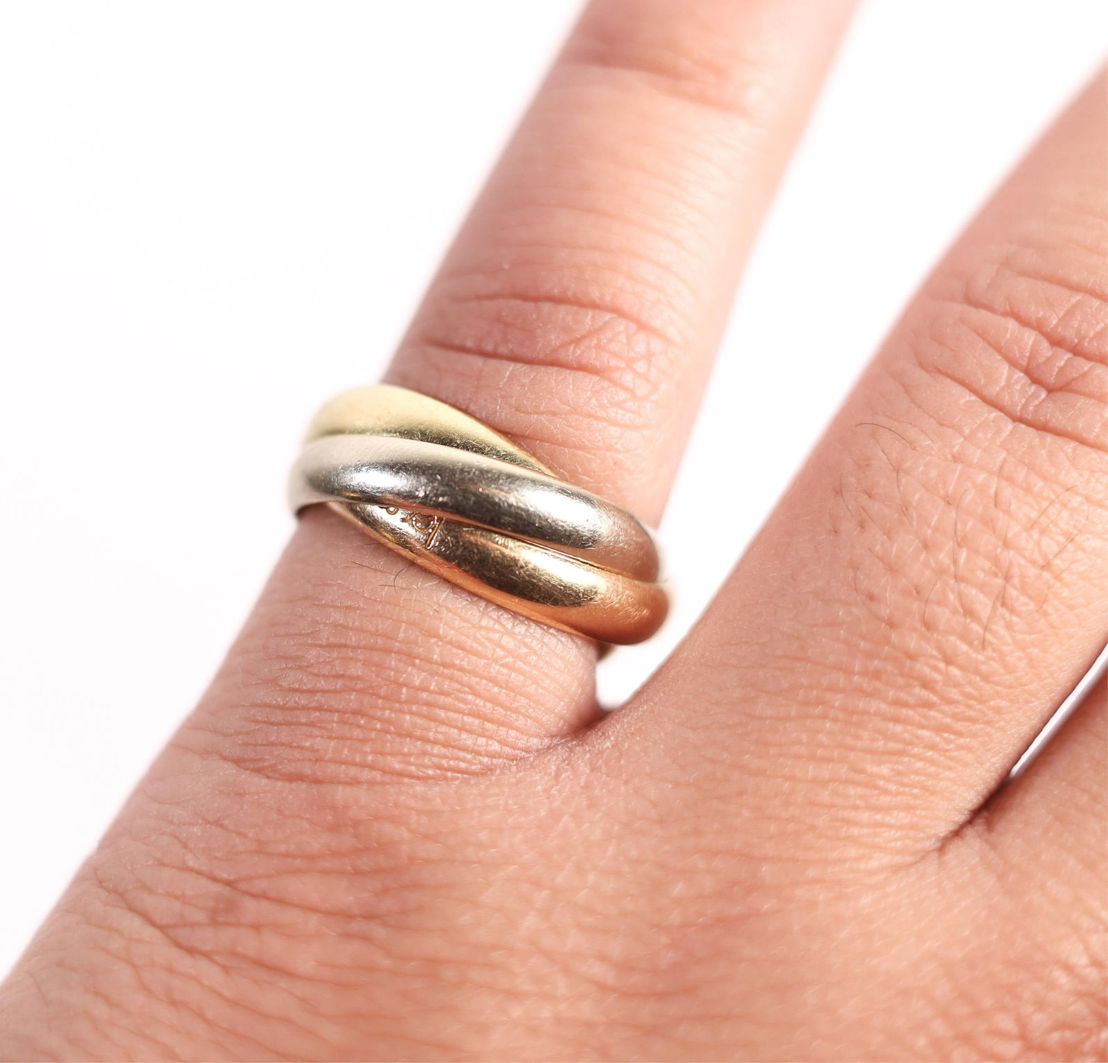 CARTIER 18K TRINITY RING W/BOX, 5 (1 of 8)