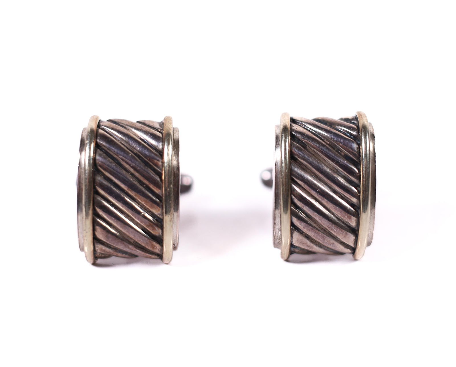 DAVID YURMAN 14KYG STERLING CUFFLINKS (1 of 4)