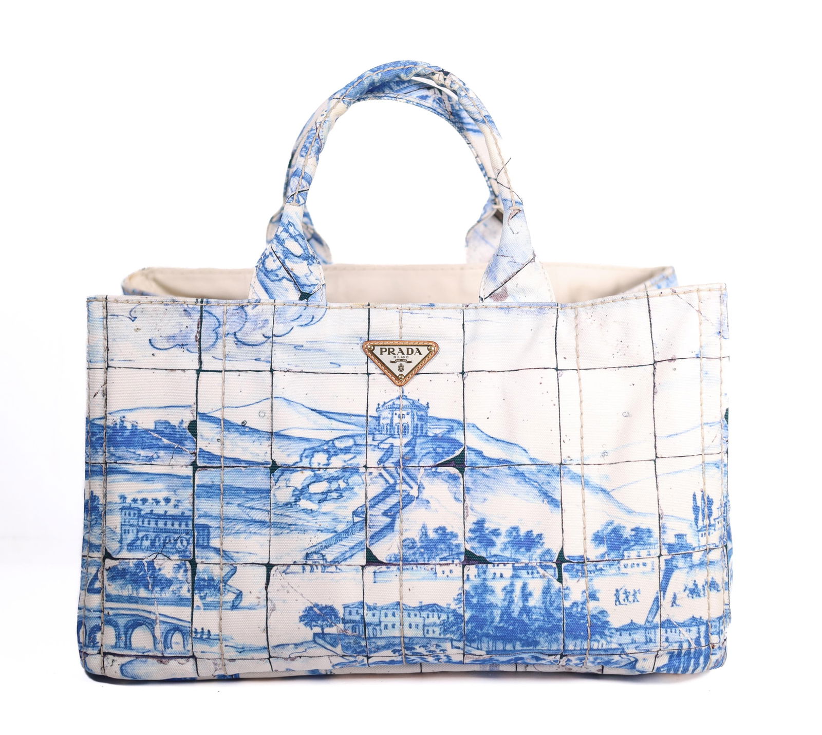 PRADA AZULEJOS CANAPA TOTE BAG (1 of 10)