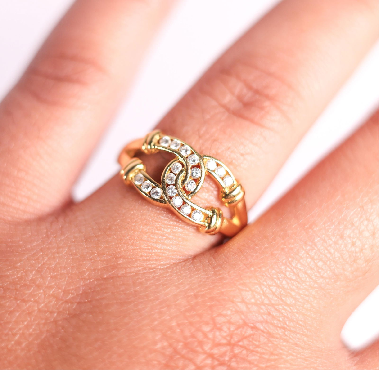 18KYG .25CT DIAMOND RING, 7.75. (1 of 5)