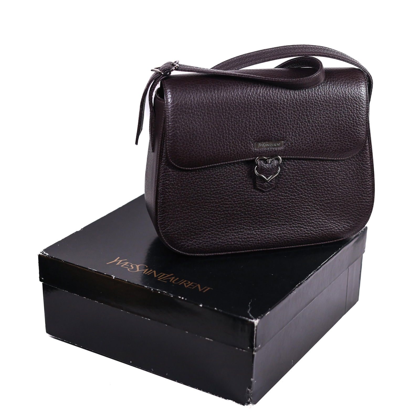 YVES SAINT LAURENT LEATHER SHOULDER BAG W/BOX (1 of 8)