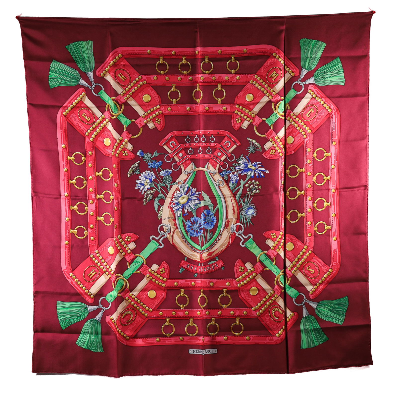 HERMES CARRE 90 AUX CHAMPS SCARF (1 of 3)