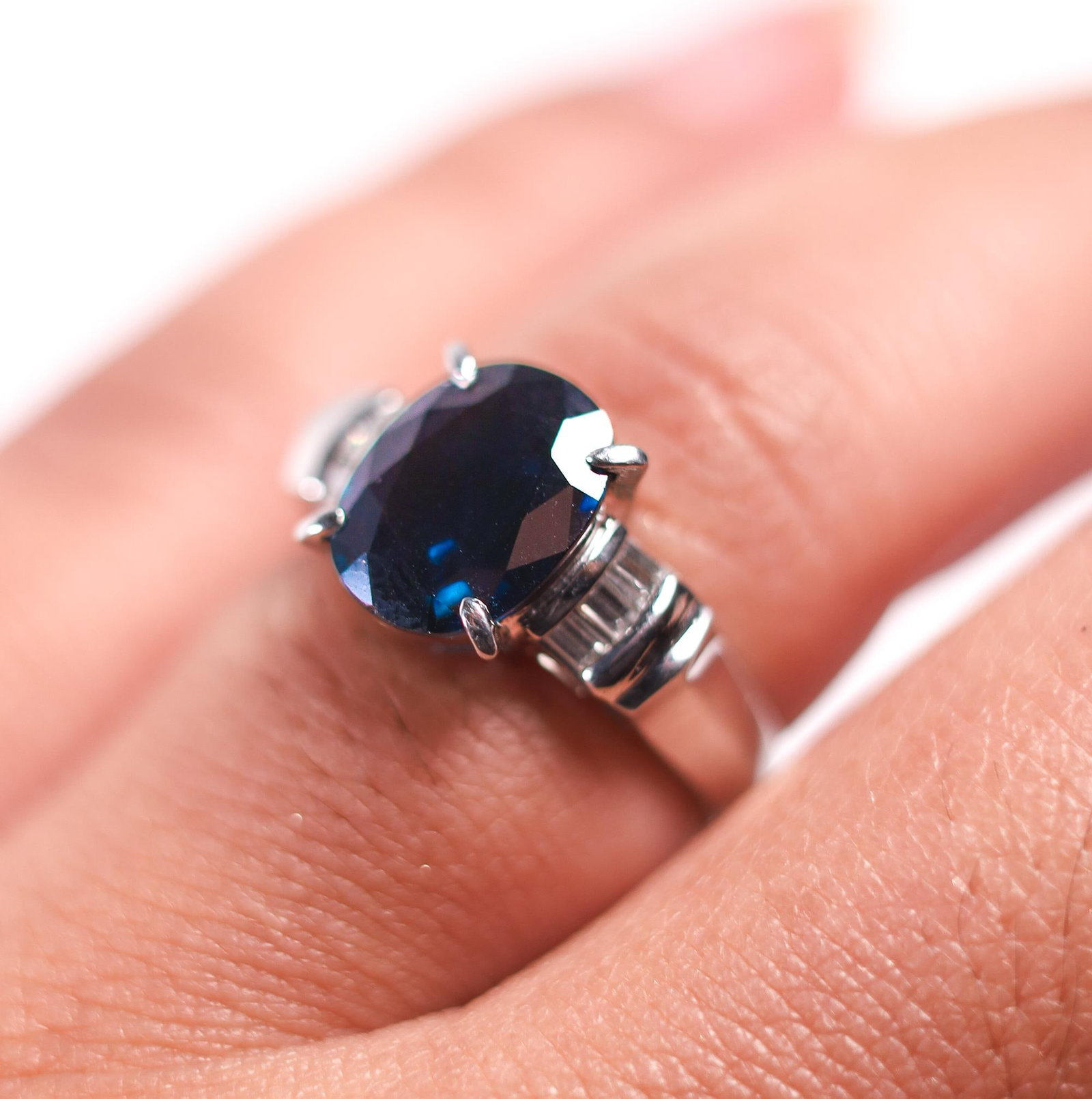 850PT 3.23CTTW SAPPHIRE DIAMOND RING, 6.25 (1 of 5)