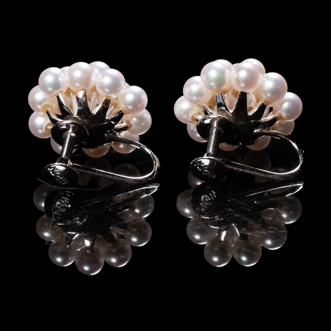 14KWG PEARL CLUSTER EARRINGS (1 of 2)