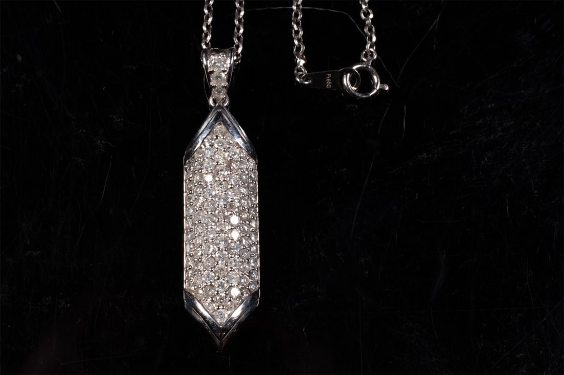 PLATINUM 2.00CT DIAMOND PENDANT NECKLACE (1 of 3)