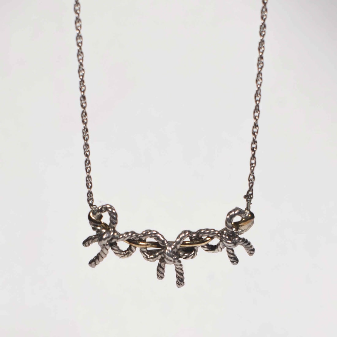 18KYG/925 TIFFANY & CO. RIBBON NECKLACE W/BOX (1 of 3)