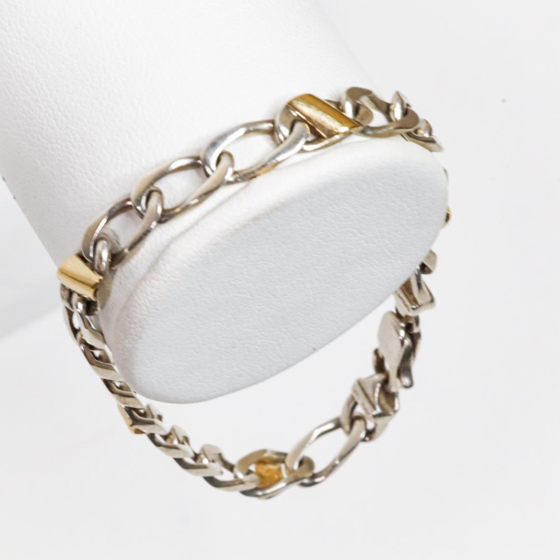 VTG TIFFANY & CO. 925 & GOLD OPEN LINK BRACELET (1 of 3)