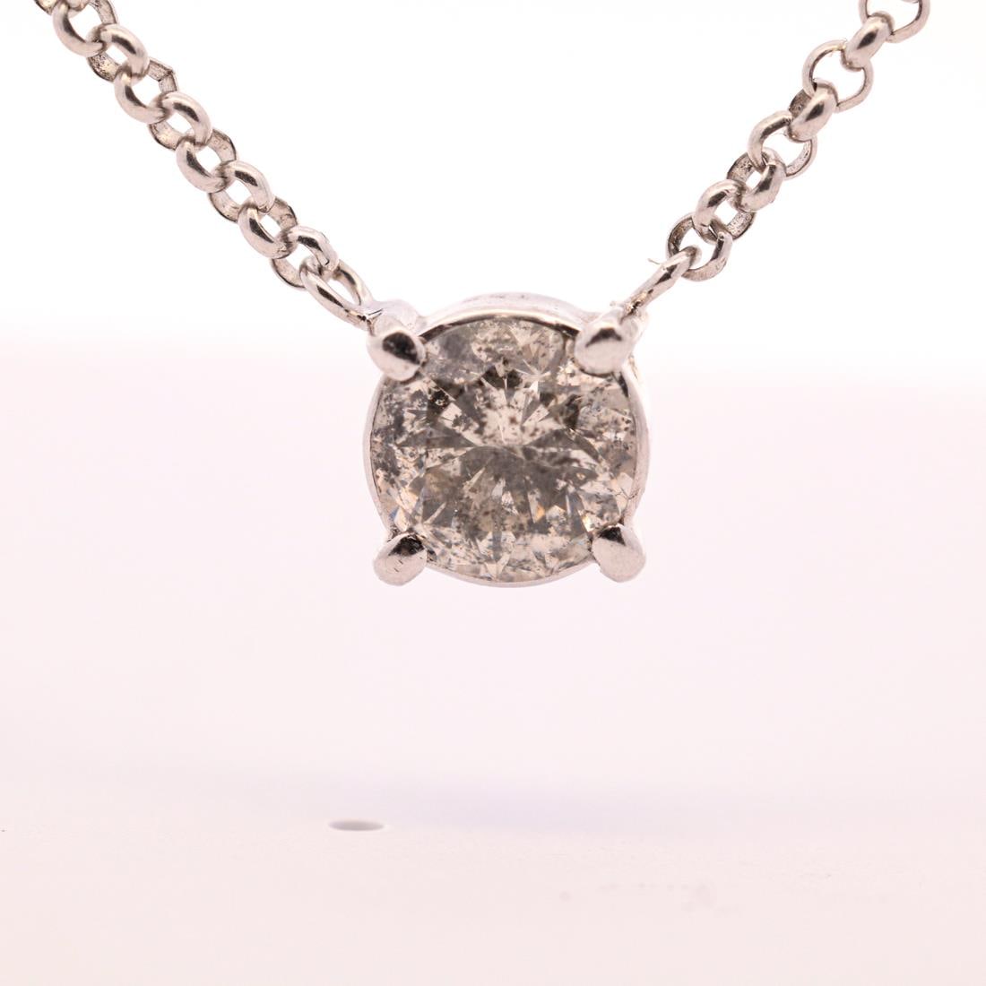 850PT 1.52CT DIAMOND SOLITAIRE NECKLACE (1 of 5)