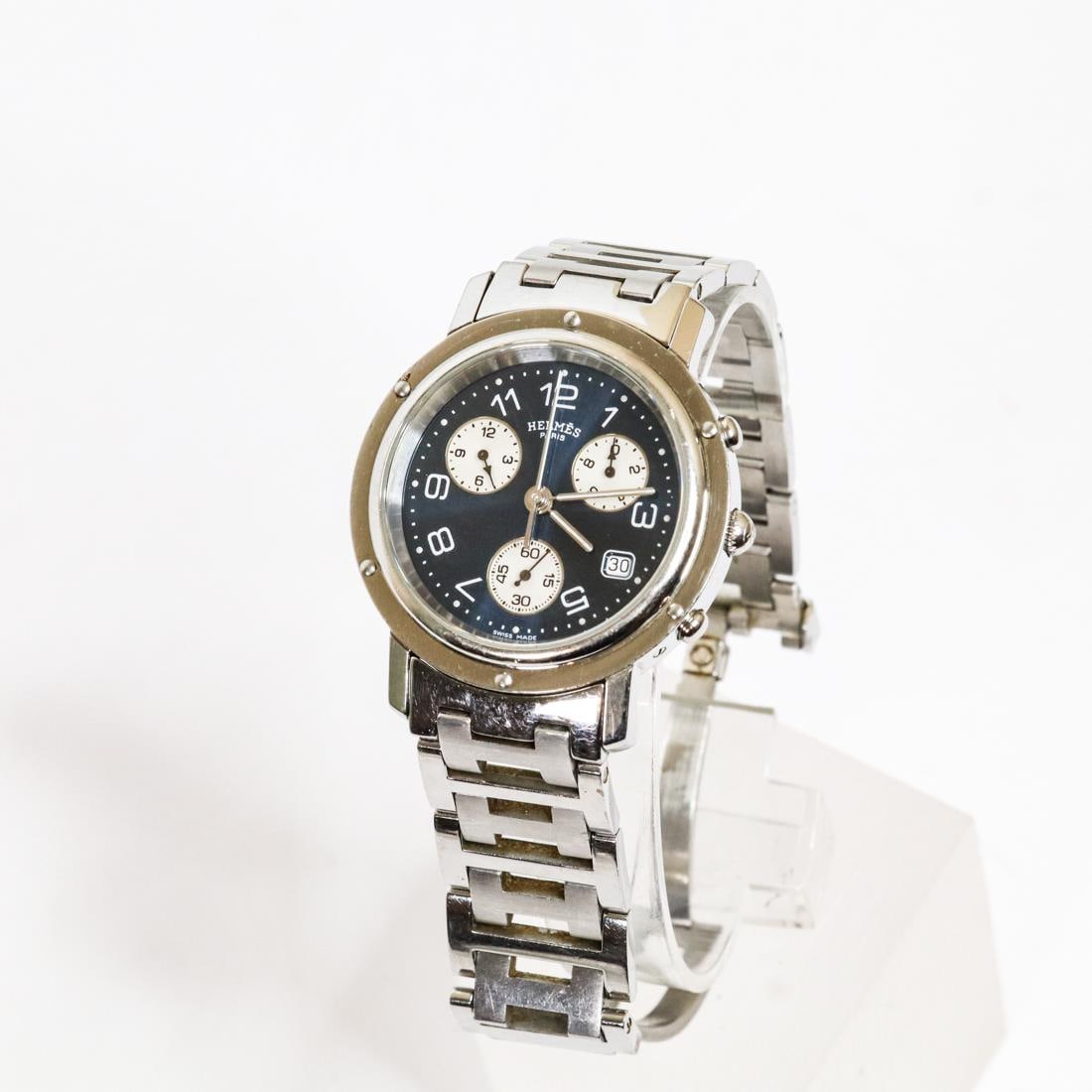 HERMES CLIPPER CL1.910 STAINLESS STEEL WATCH, 38MM (1 of 7)