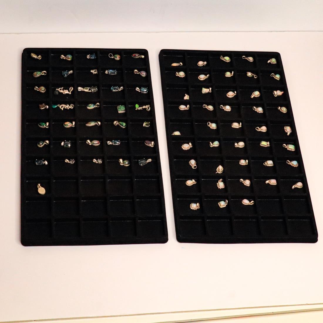 LOT OF 79 STERLING & GEM PENDANTS (1 of 8)