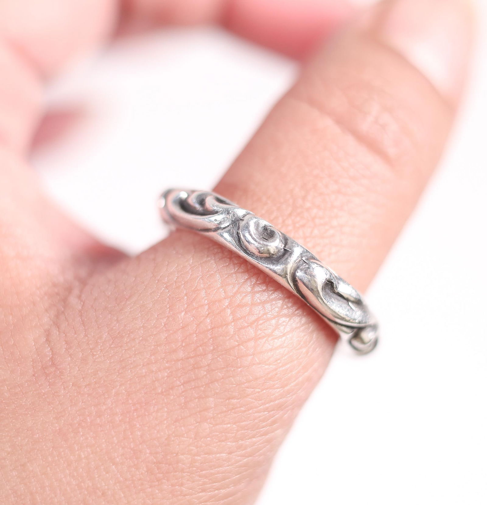 Chrome Hearts Scroll Band Ring Silver 925 Biker
