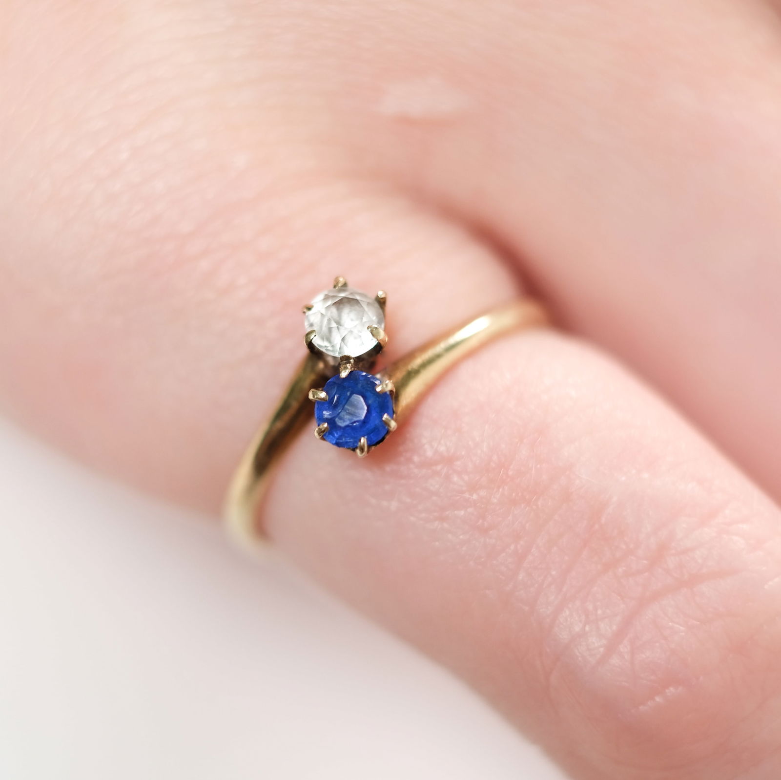 14K YG TOPAZ & TANZANITE RING, SIZE 4.5 (1 of 6)