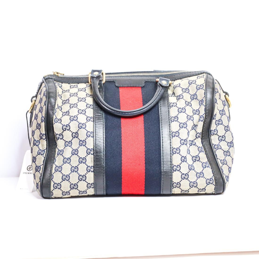 GUCCI VINTAGE WEB BOSTON BAG (1 of 9)