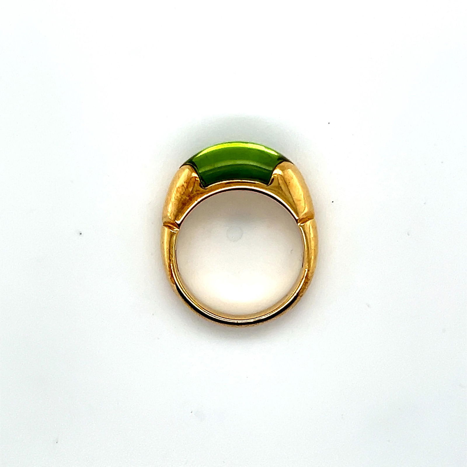 18KYG BVLGARI CABOCHON PERIDOT RING (1 of 4)