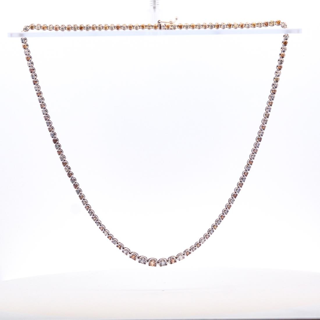 18KWG 5CT DIAMOND GRADUATED NECKLACE (1 of 4)