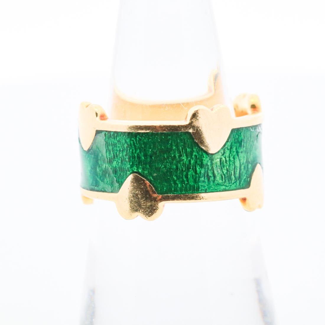 18KYG TIFFANY SCHLUMBERGER ENAMEL RING 6.5 (1 of 5)