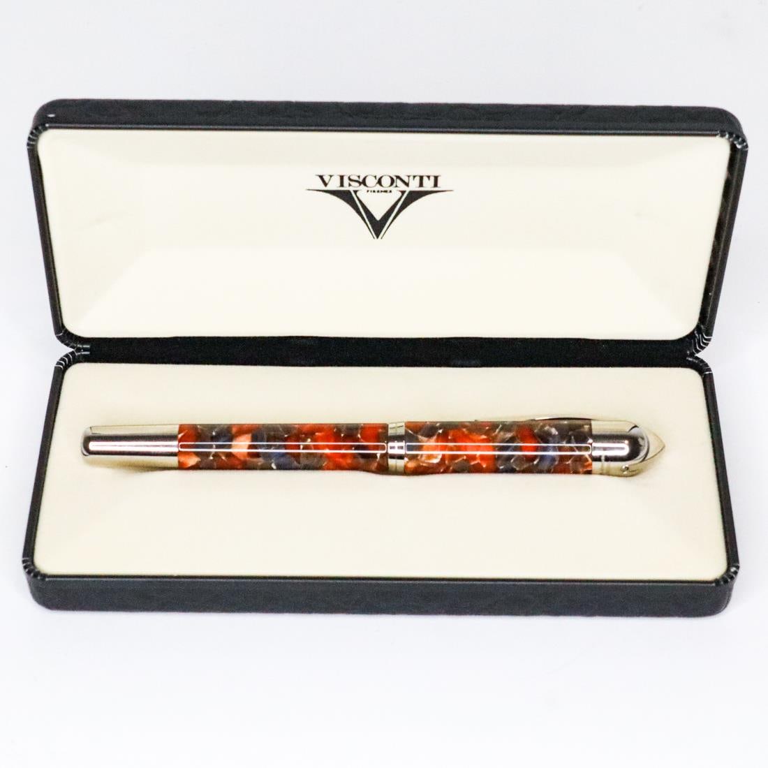 VISCONTI PERICLE 2001 FOUNTAIN PEN W/BOX: Visconti Pericle 2001 fountain pen in excellent condition. It comes with its original box. Stamped Visconti Firenze on the Pen's nib. Details and measurements: Length: 5.75 IN.