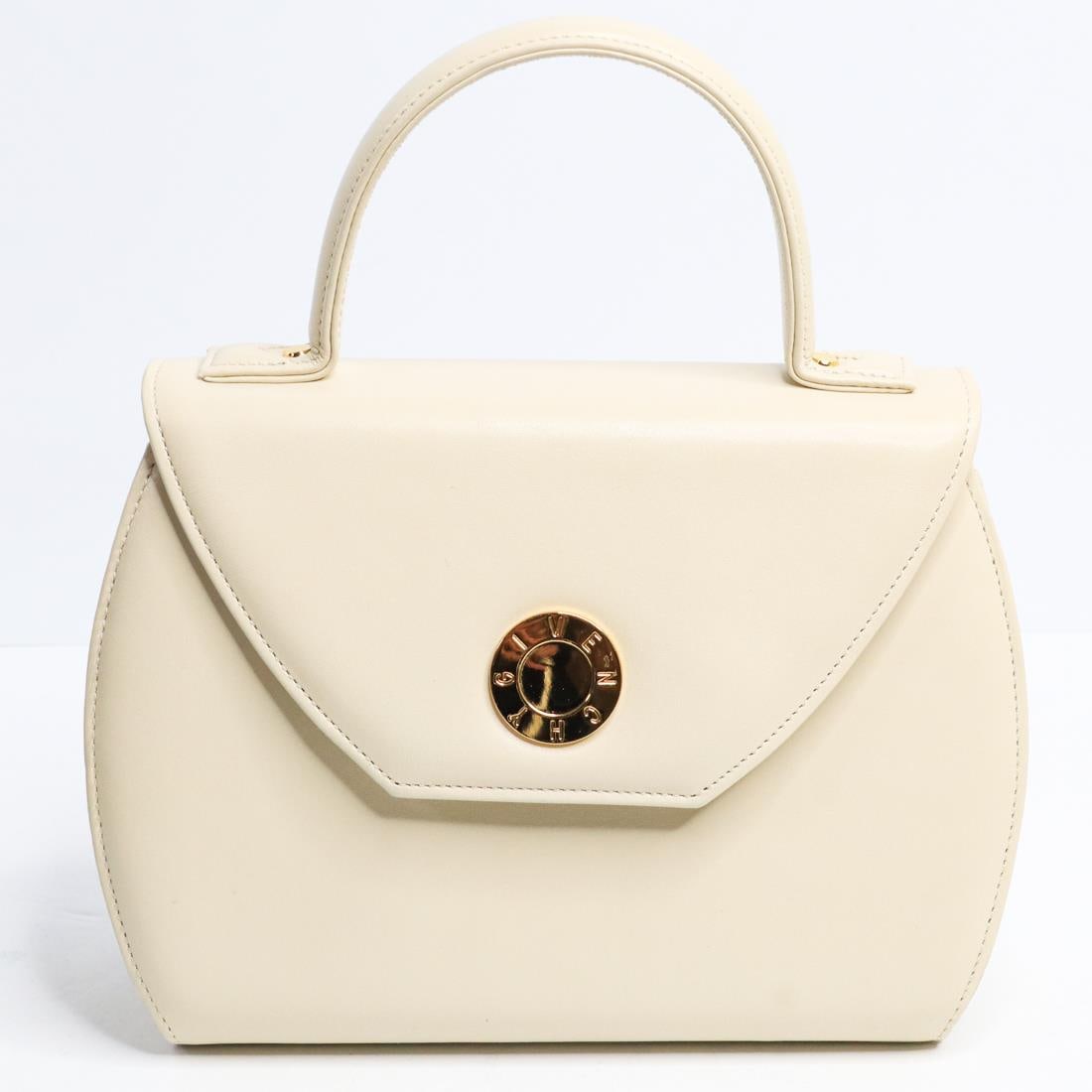 GIVENCHY VINTAGE WHITE LEATHER HANDBAG W/BOX (1 of 11)