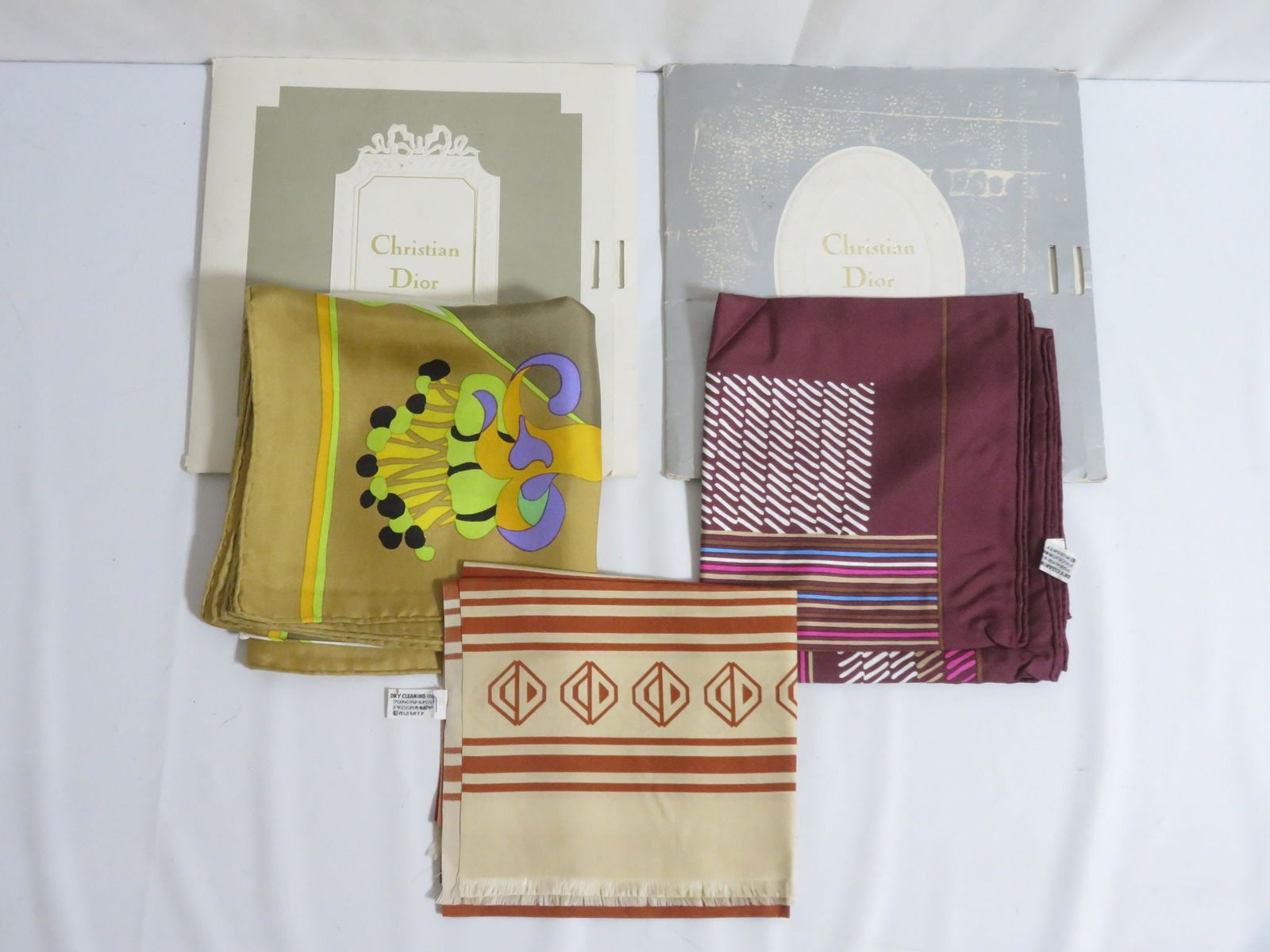 LOT OF 3 DIOR SILK SCARVES (1 of 8)