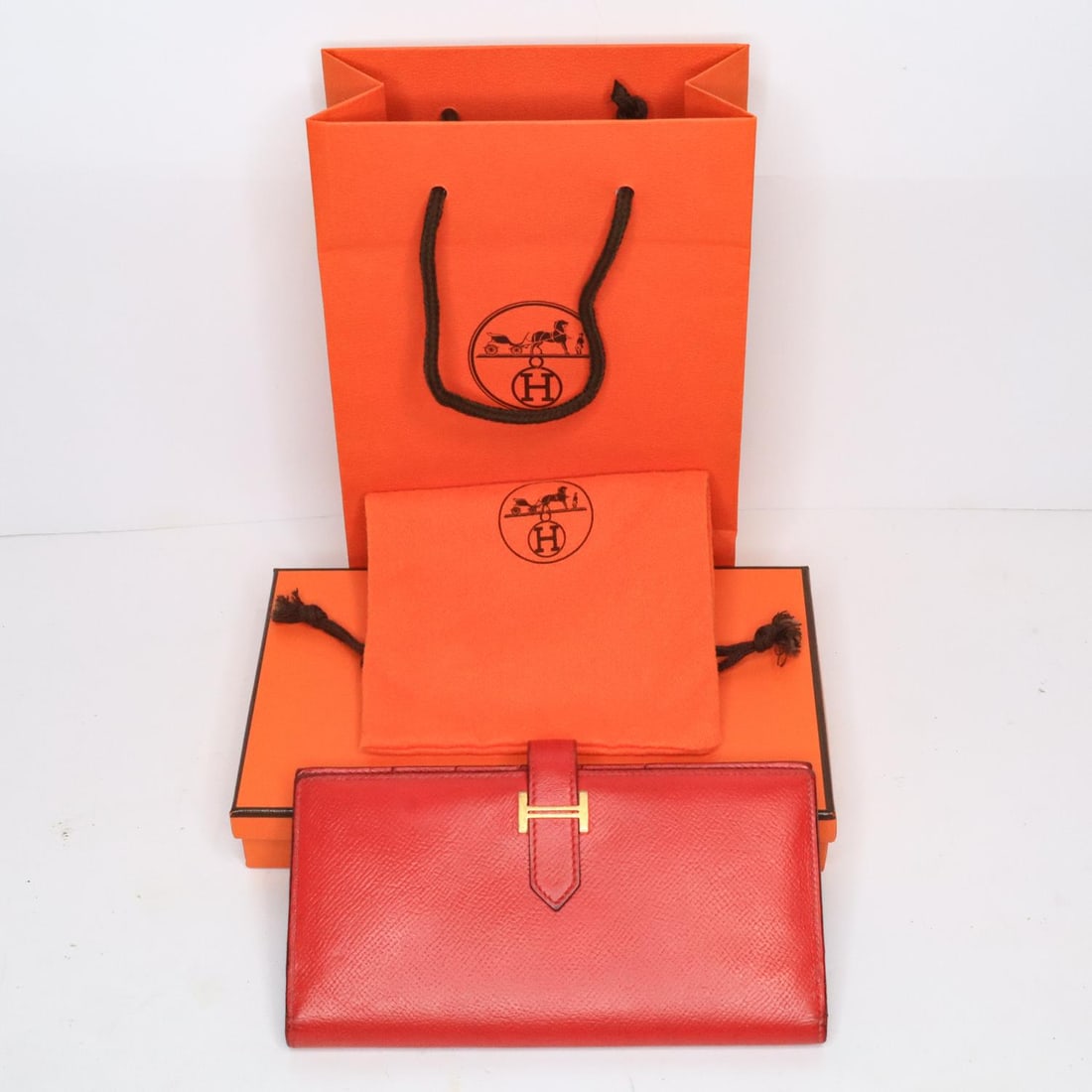HERMES BEARN SOUFFLET LONG WALLET W/BOX (1 of 12)