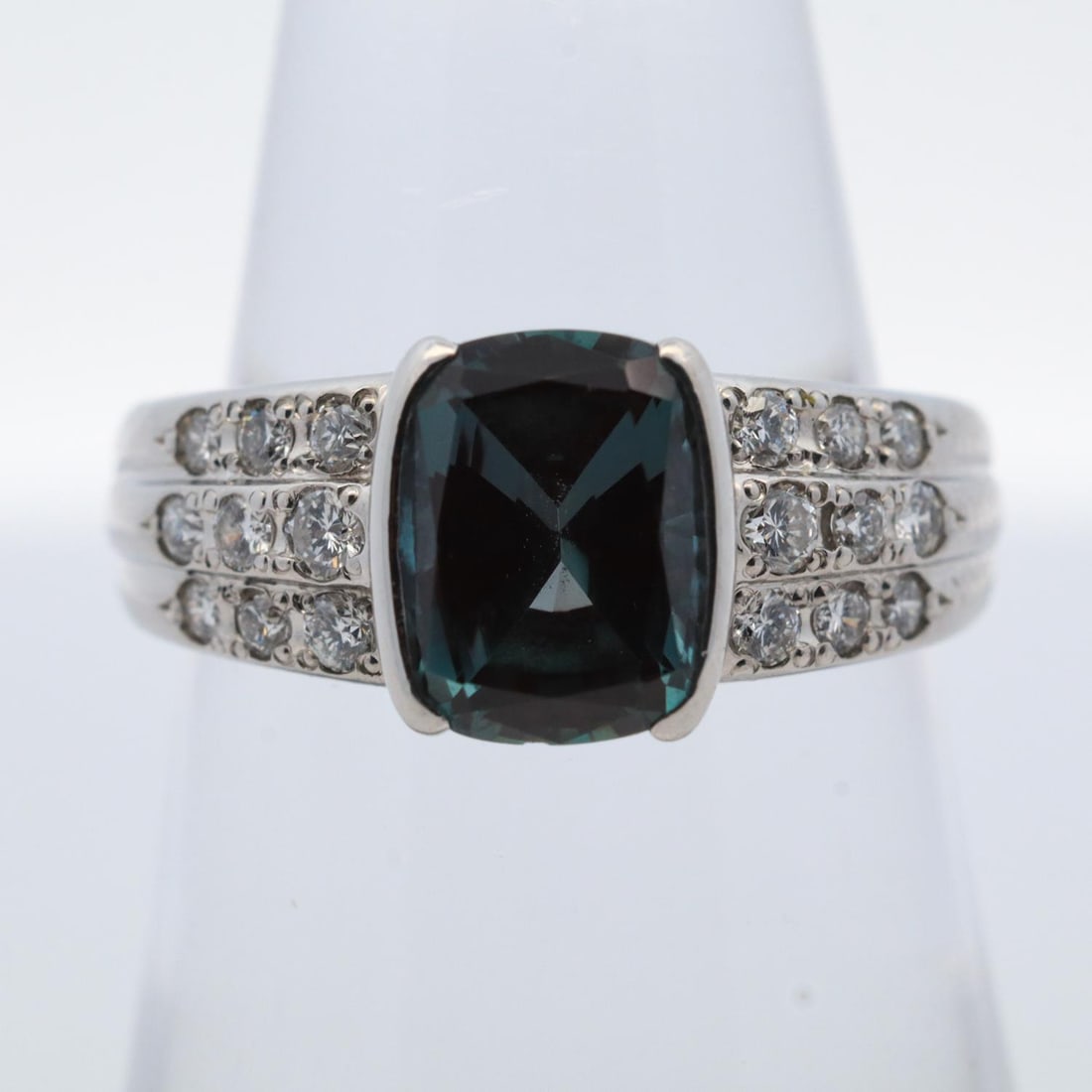 PLAT 2.67CTTW SAPPHIRE & DIAMOND RING, 6 (1 of 5)