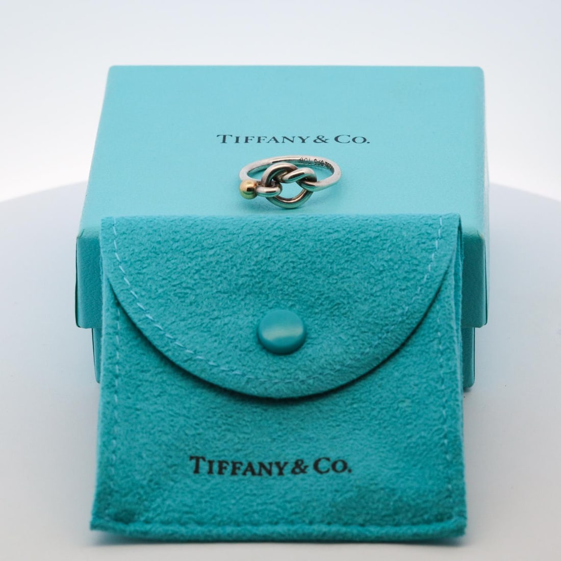 TIFFANY & CO. 925/18KYG KNOT RING, 5.5 (1 of 7)