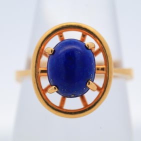 ANTIQUE 22K GOLD LAPIS LAZULI RING