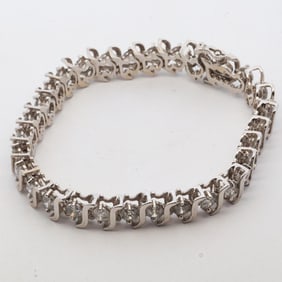 14K GOLD 7CT NATURAL DIAMOND BRACELET