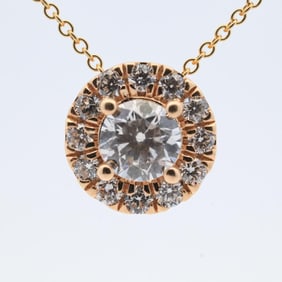 14K GOLD 1CT LAB DIAMOND NECKLACE
