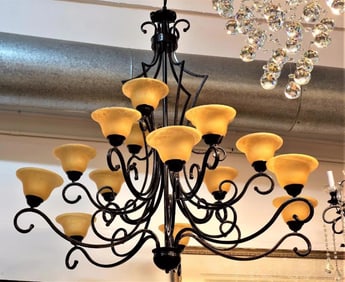 WROUGHT IRON CHANDELIER