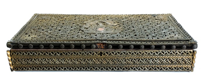 E F Caldwell Co. Silver & Vermeil Humidor Box