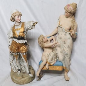 PAIR OF VINTAGE VICTORIAN-STYLE FIGURINES
