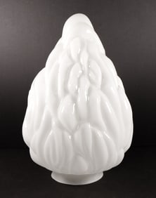 WHITE MOLDED GLASS FLAME TORCH GAS LAMP SHADE