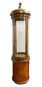 2 Piece Illuminated Wooden Cylinder Pedestal