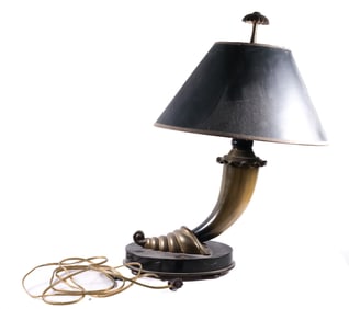 Horn Base Lamp with Shell on Base