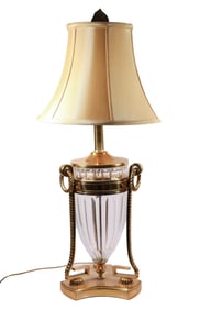 Cut Crystal Dore Bronze Lamp