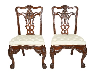 Pair, Maitland Smith Chippendale Style Chairs