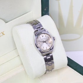 ROLEX OYSTER PERPETUAL DATE 6912 WATCH W/BOX, 26MM