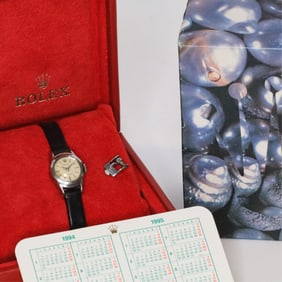 VINTAGE ROLEX PRECISION 9738 WATCH W/BOX, 17MM