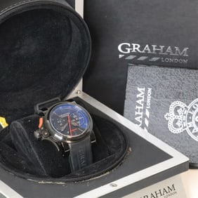 GRAHAM CHRONOFIGHTER 2TRAB.B10A WATCH W/BOX, 46MM