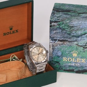 ROLEX OYSTER PERPETUAL DATE 1501 WATCH W/BOX, 34MM