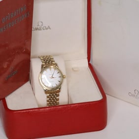 OMEGA SEAMASTER 14KYG GX6546 WATCH W/BOX, 34MM