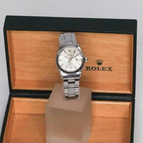 ROLEX OYSTERDATE PRECISION 6466 WATCH W/BOX, 30MM