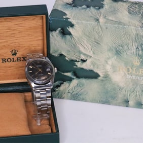 ROLEX OYSTERDATE PRECISION 6694 WATCH W/BOX, 34MM