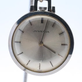 JUVENIA VINTAGE STAINLESS STEEL POCKET WATCH, 28MM