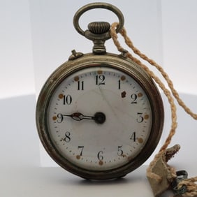 VTG STAINLESS STEEL POCKET WATCH, 51MM