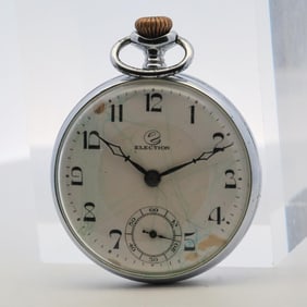 VTG ELECTION STAINLESS STEEL POCKET WATCH, 42MM